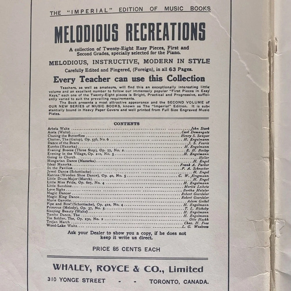 Vintage First Pieces In  Easy Keys Imperial Edition Piano Music Book - Picture 6 of 15
